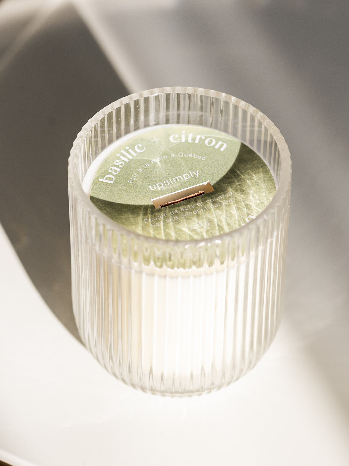 Bougie de soja - Basilic et Citron