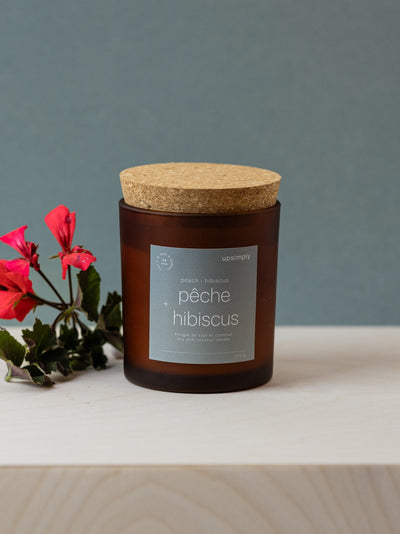 Soy Candle - Peach and Hibiscus Flower