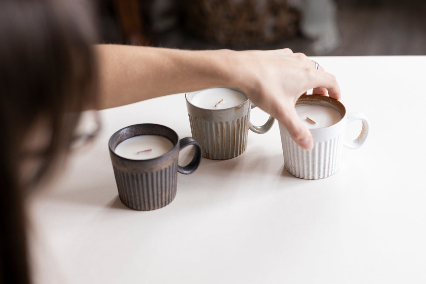 Trio de bougies dans une tasse - Collection des fêtes